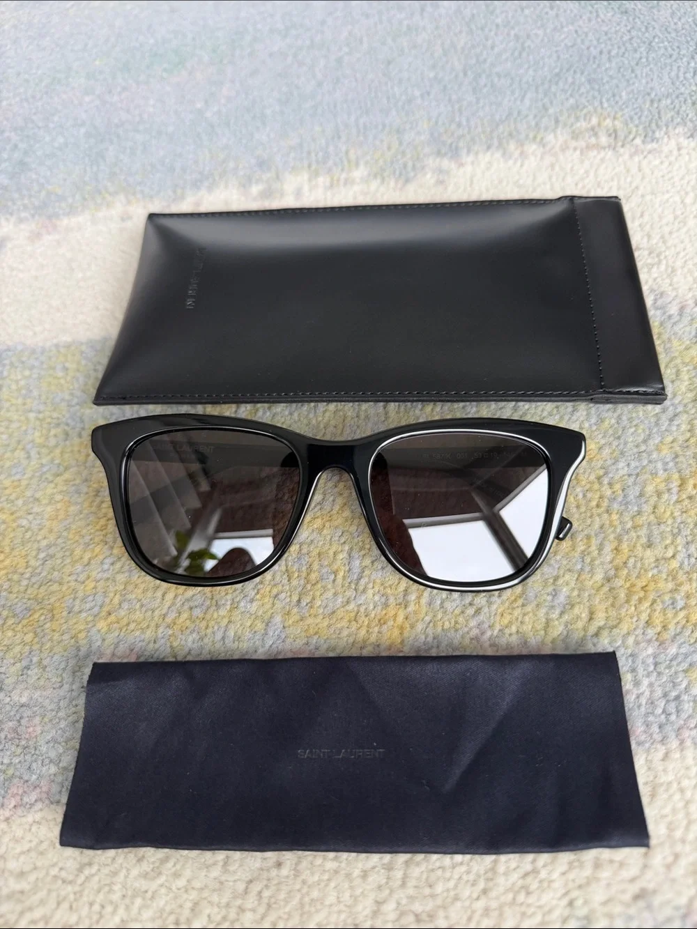 Saint Laurent SL 587/K Black Acetate Sunglasses - NWT / New with Case